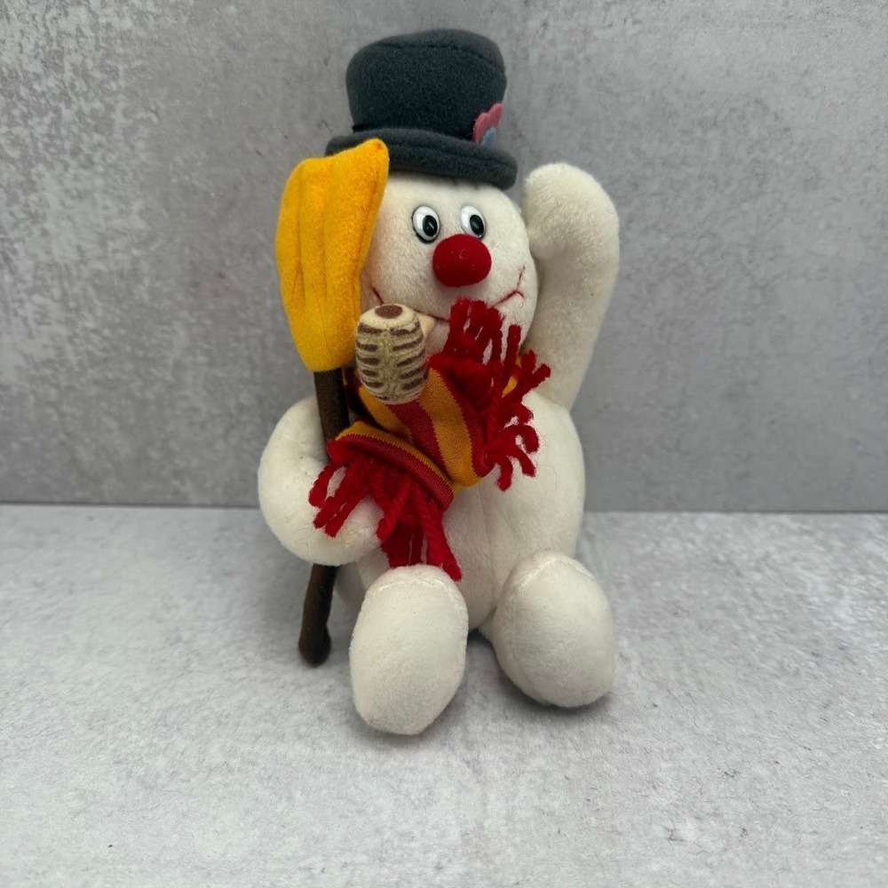 Vintage‎ Stuffins Frosty the Snowman Plush 8" Christmas Plush Beans in Butt 1999